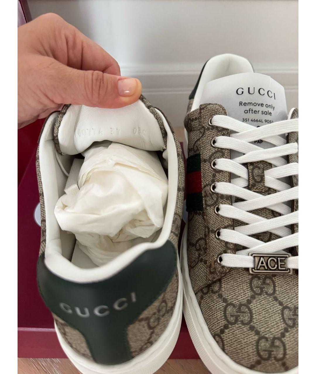 GUCCI Бежевые кеды, фото 6