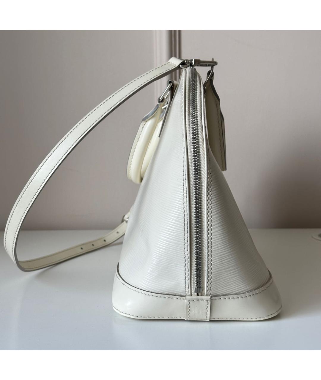 LOUIS VUITTON Белая кожаная сумка через плечо, фото 4