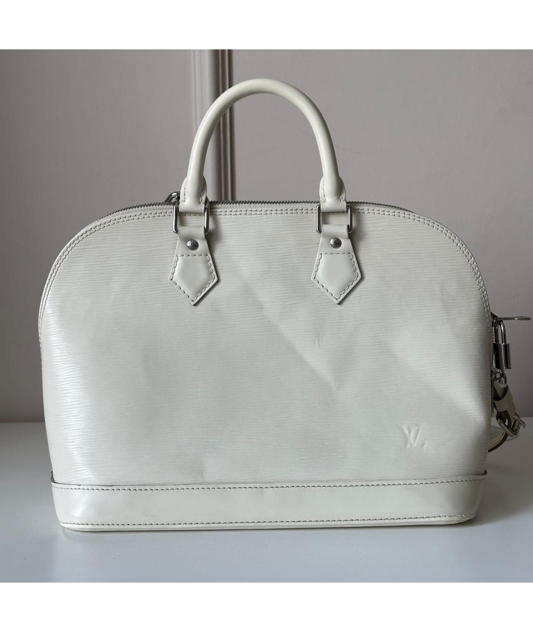 LOUIS VUITTON Белая кожаная сумка через плечо, фото 2