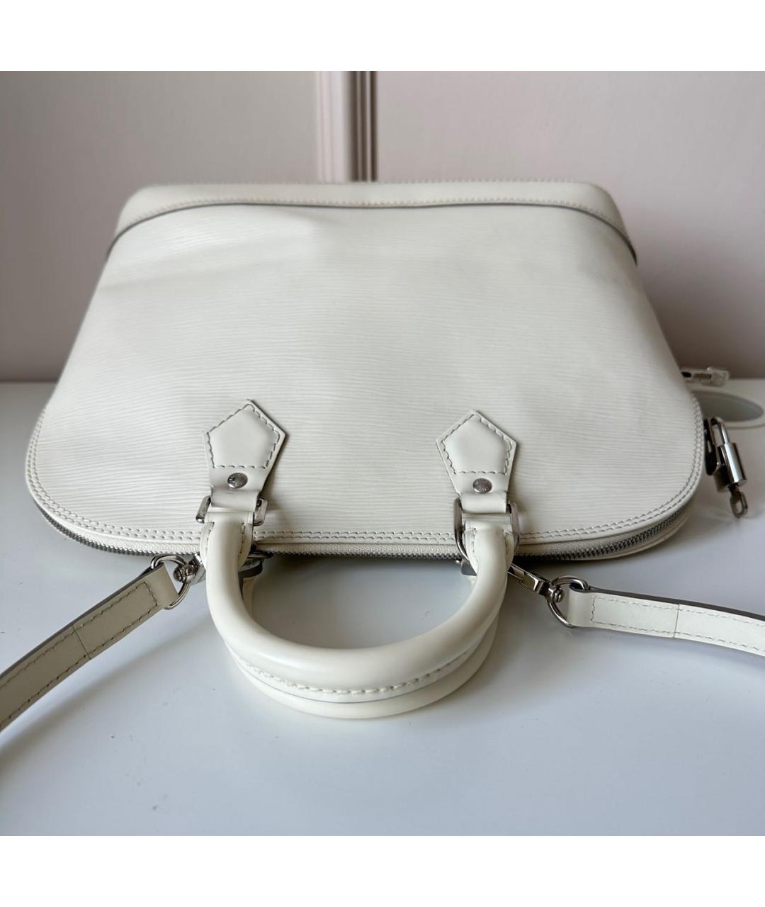 LOUIS VUITTON Белая кожаная сумка через плечо, фото 8