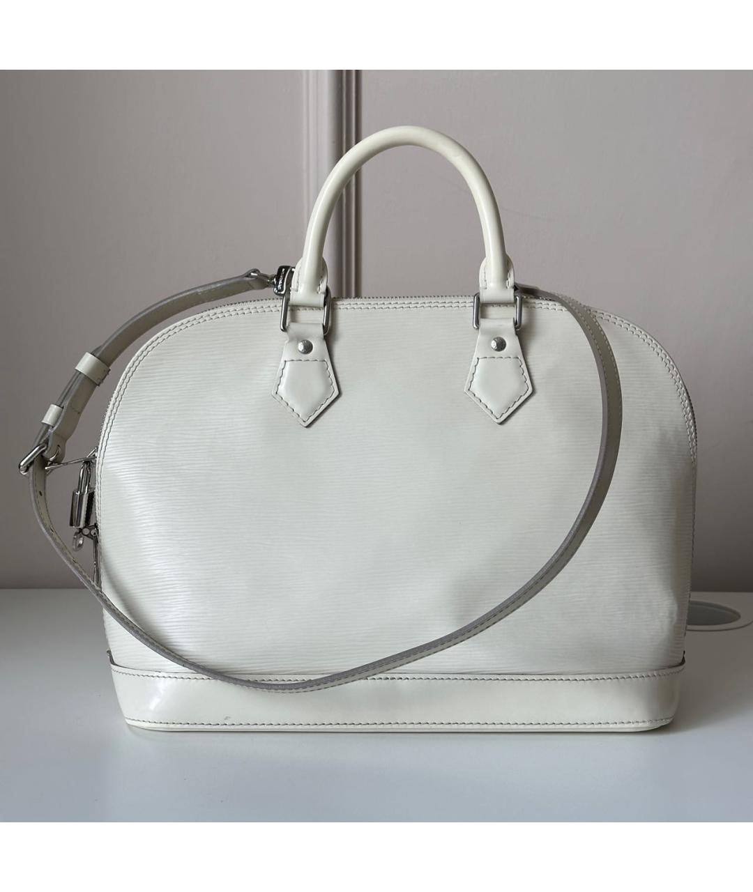 LOUIS VUITTON Белая кожаная сумка через плечо, фото 9