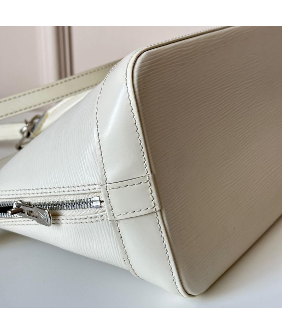 LOUIS VUITTON Белая кожаная сумка через плечо, фото 6