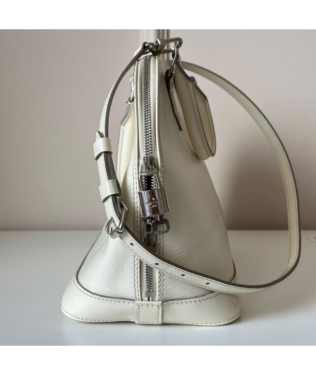 LOUIS VUITTON Белая кожаная сумка через плечо, фото 3