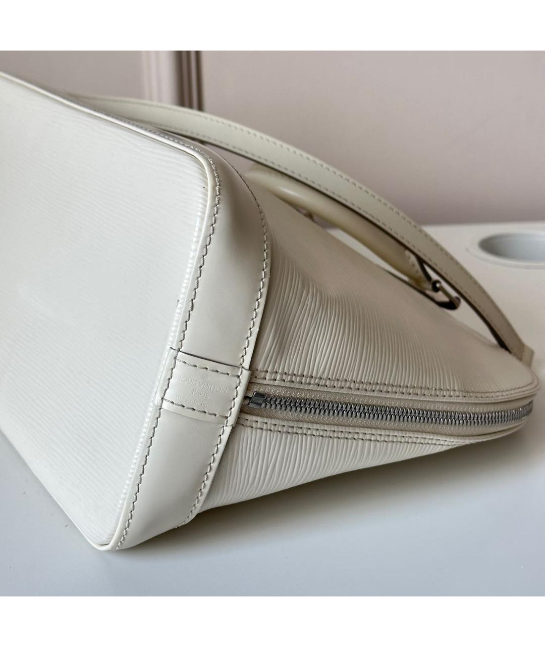 LOUIS VUITTON Белая кожаная сумка через плечо, фото 7
