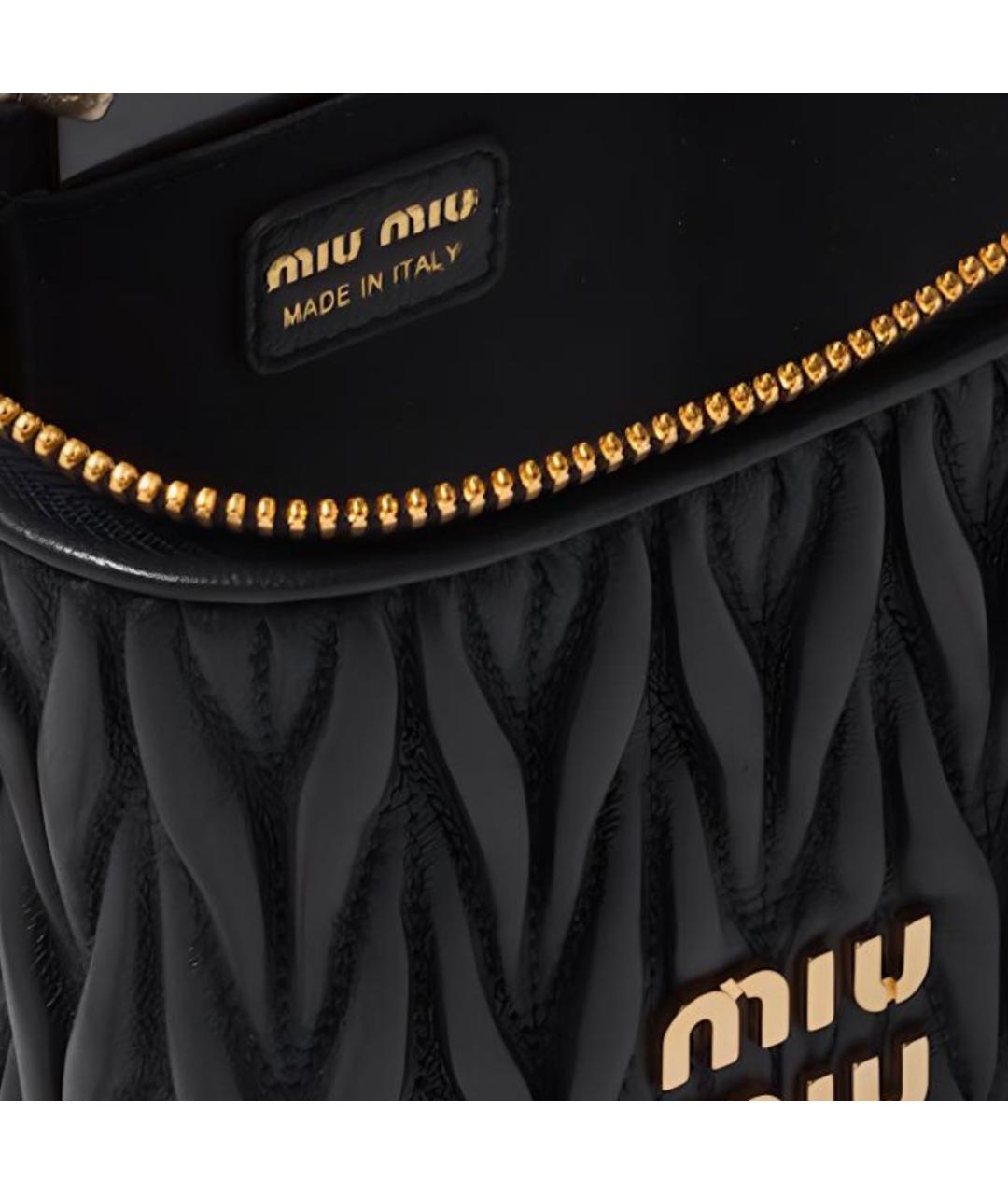 MIU MIU Черная кожаная сумка через плечо, фото 4