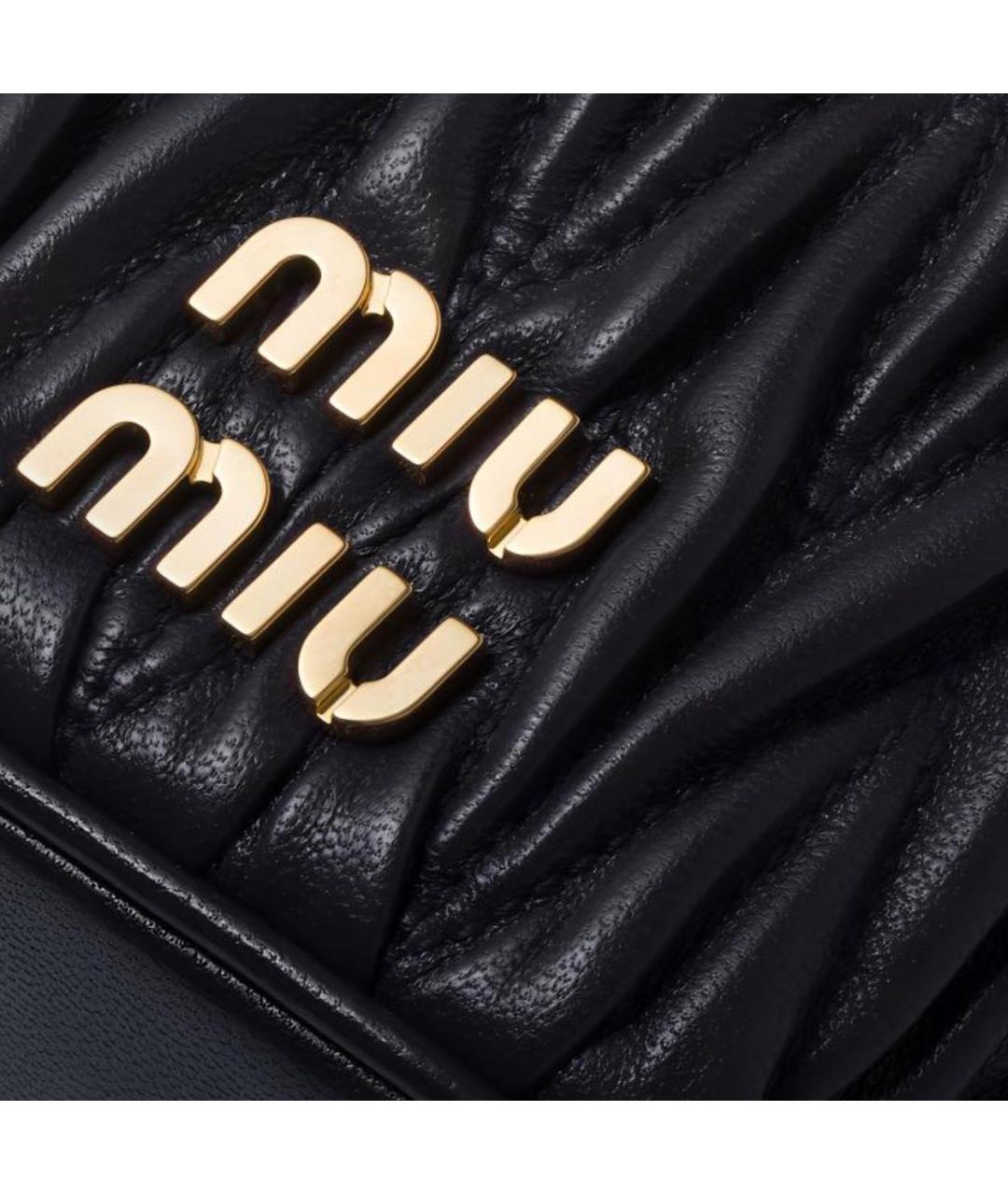 MIU MIU Черная кожаная сумка через плечо, фото 5