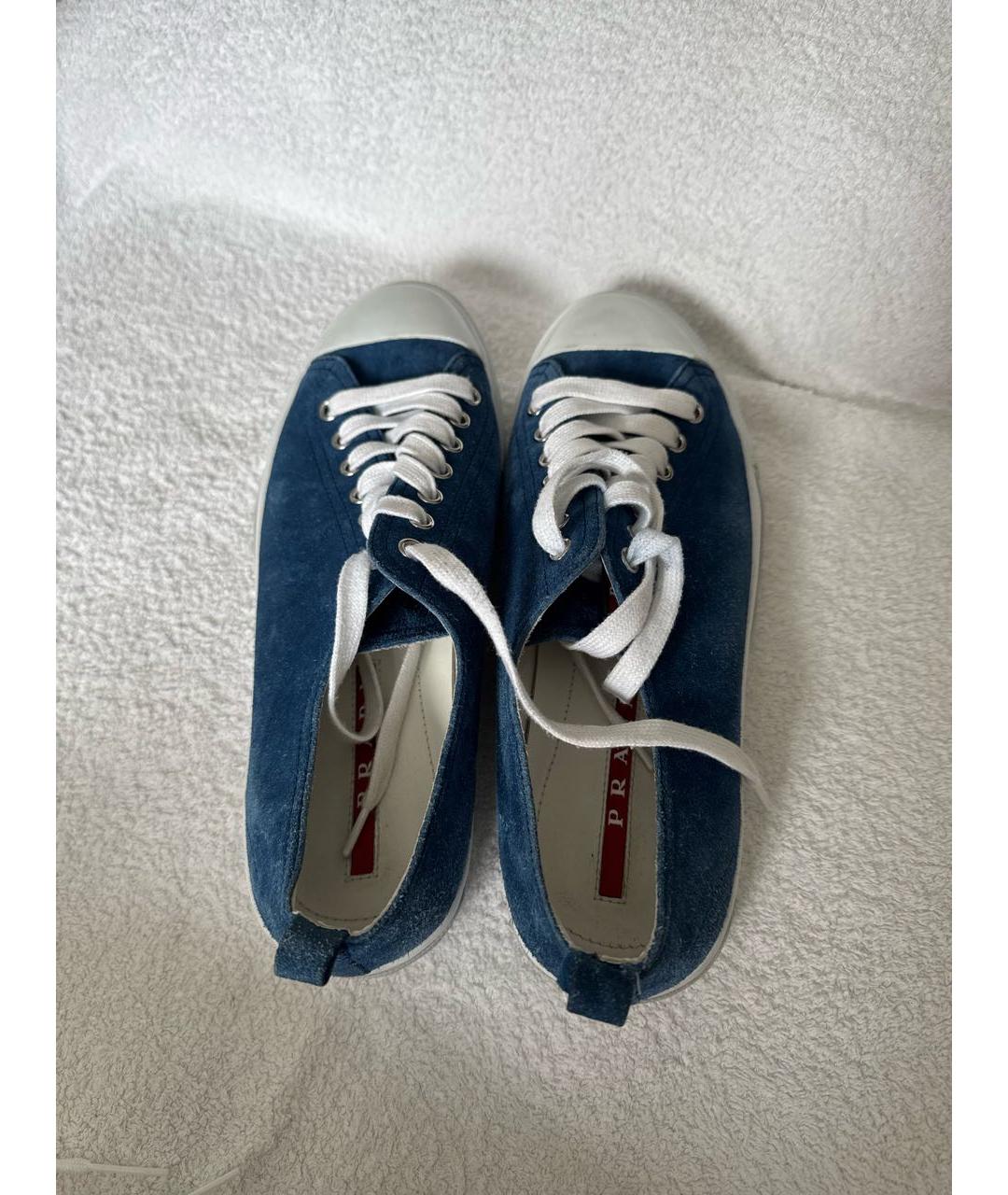 PRADA Синие низкие кроссовки / кеды, фото 3
