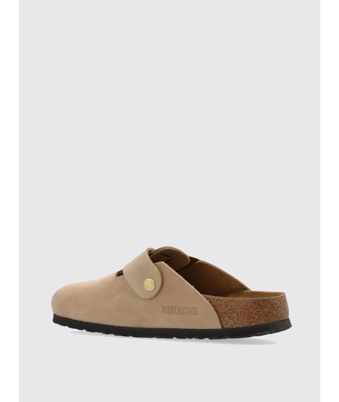 BIRKENSTOCK Бежевые кожаные сабо, фото 3