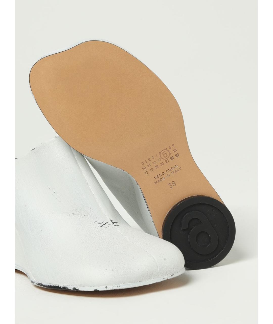 MM6 MAISON MARGIELA Белые кожаные сабо, фото 4