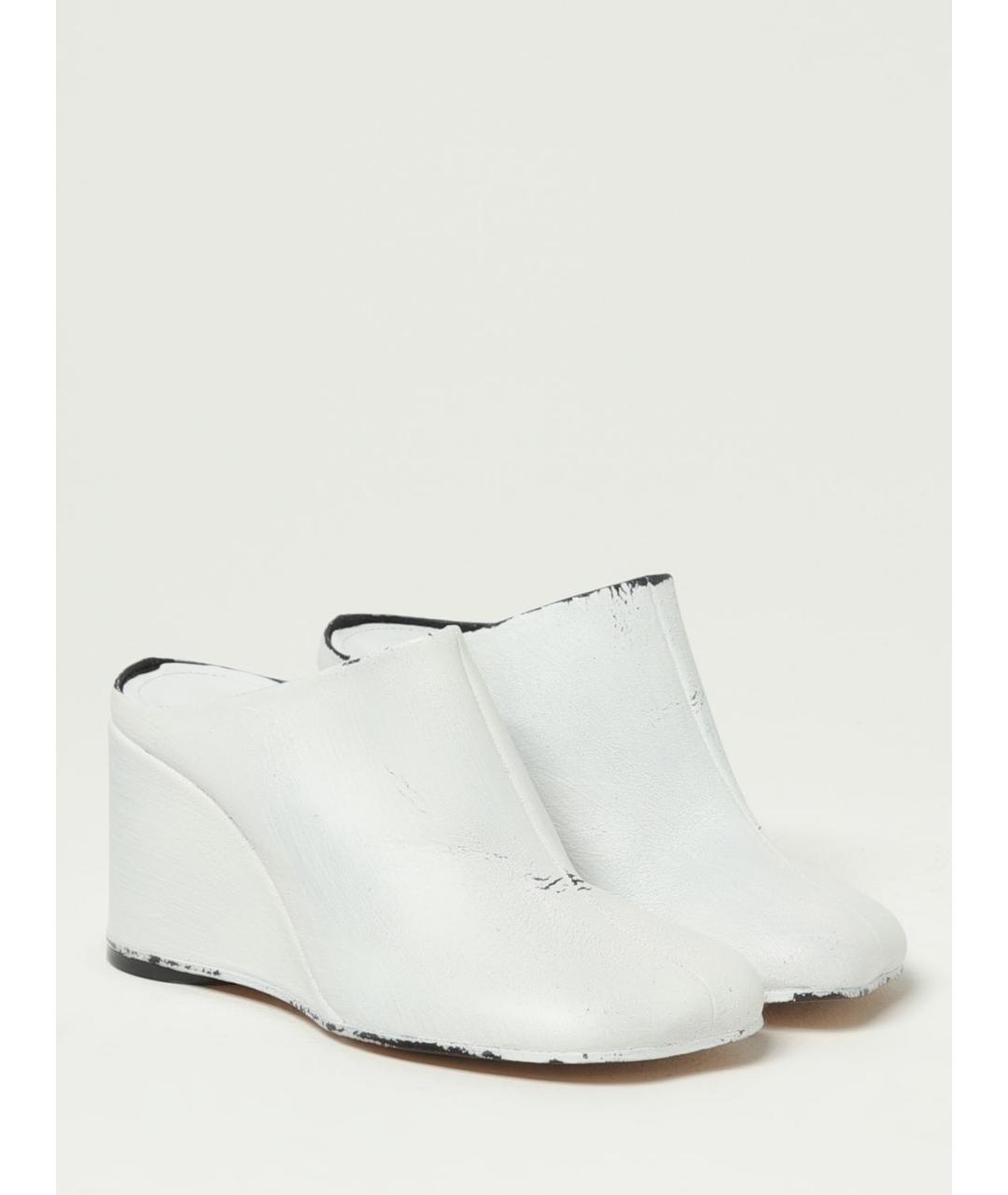 MM6 MAISON MARGIELA Белые кожаные сабо, фото 2