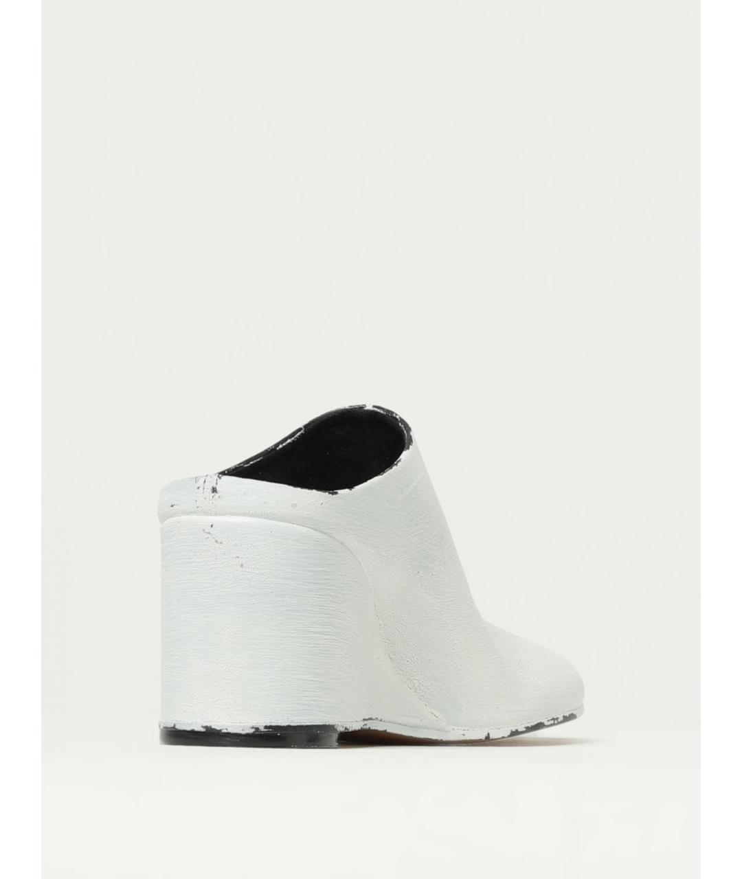 MM6 MAISON MARGIELA Белые кожаные сабо, фото 3