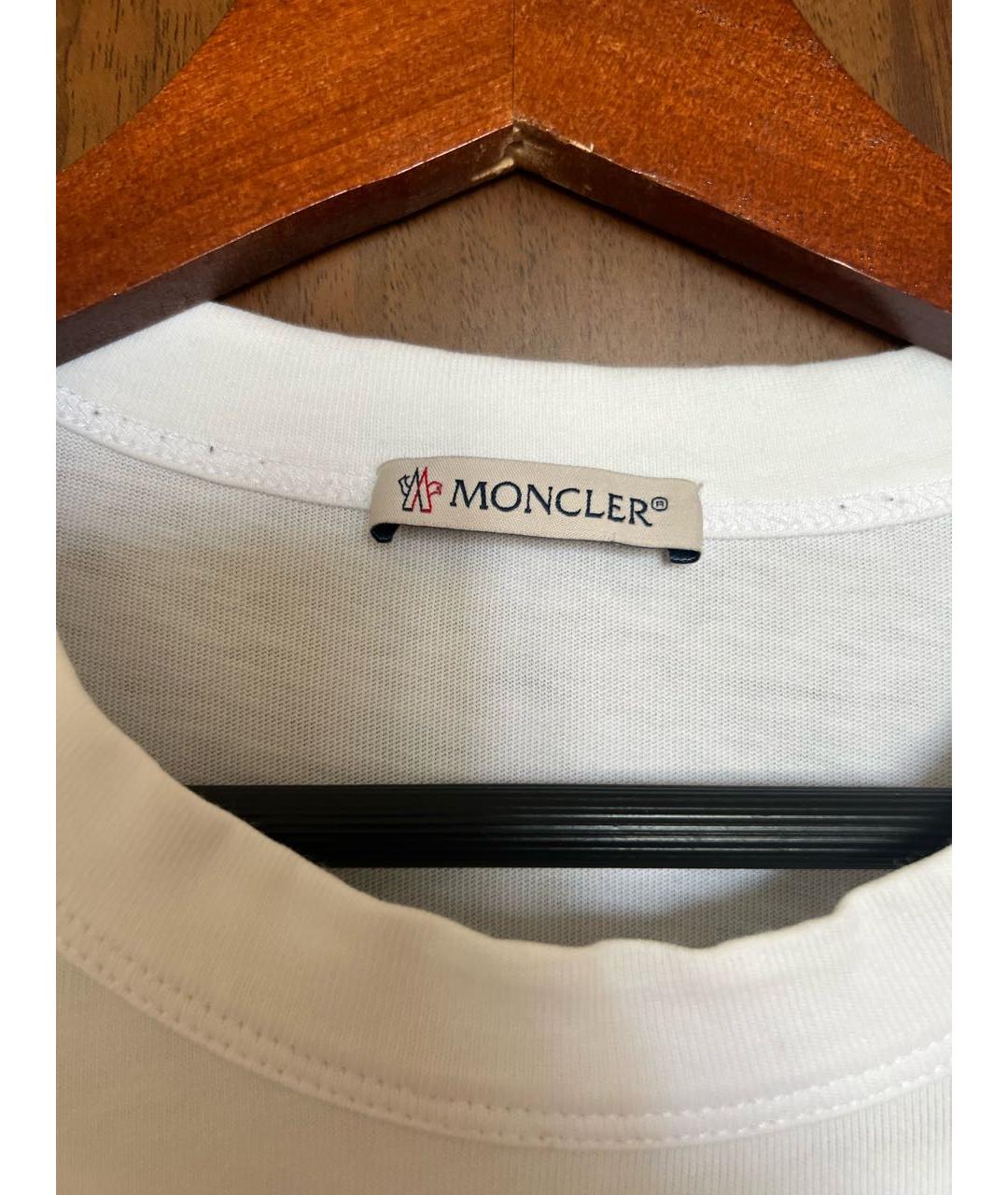 MONCLER Белая хлопковая футболка, фото 3