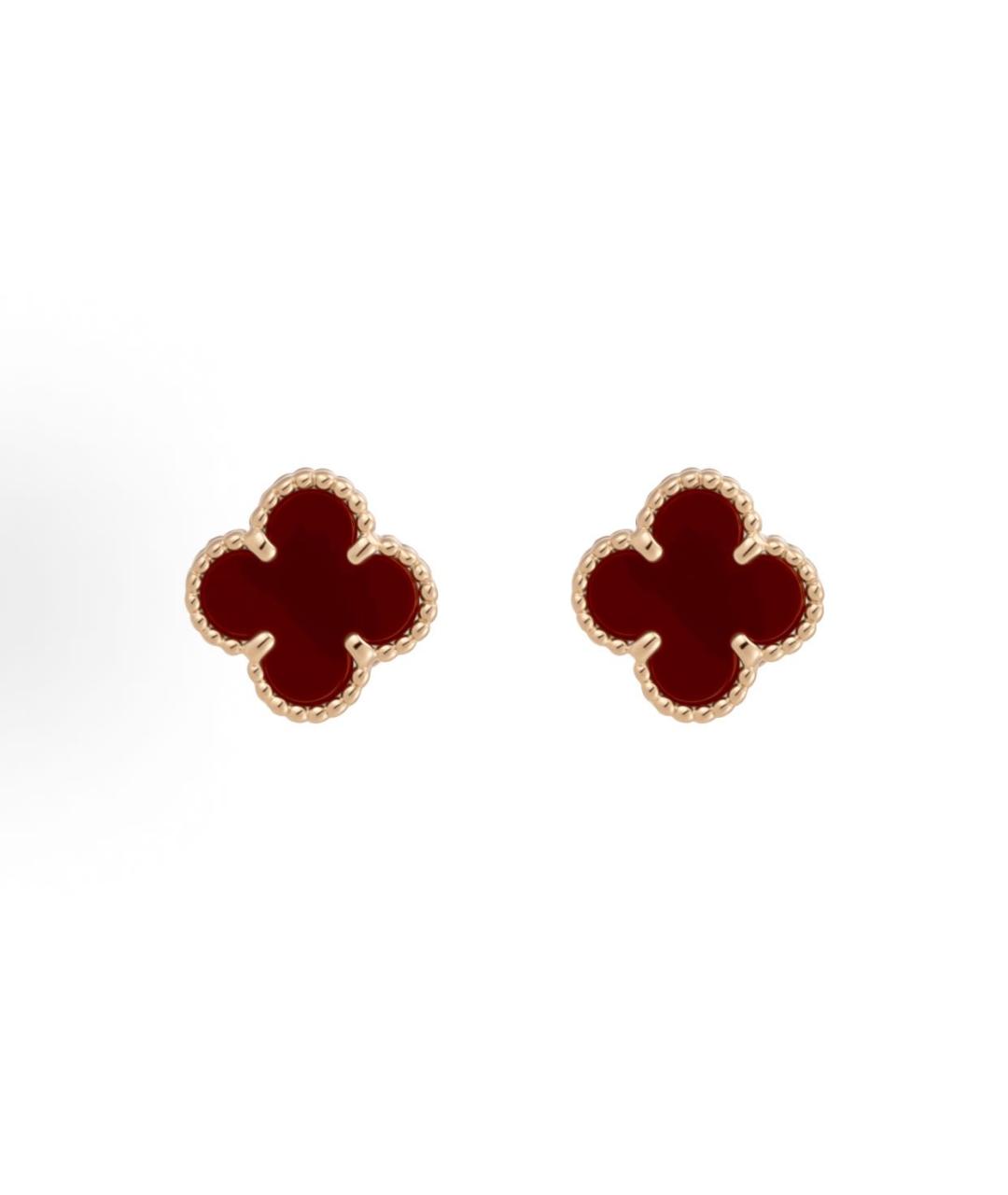 VAN CLEEF & ARPELS Бордовые серьги из розового золота, фото 5