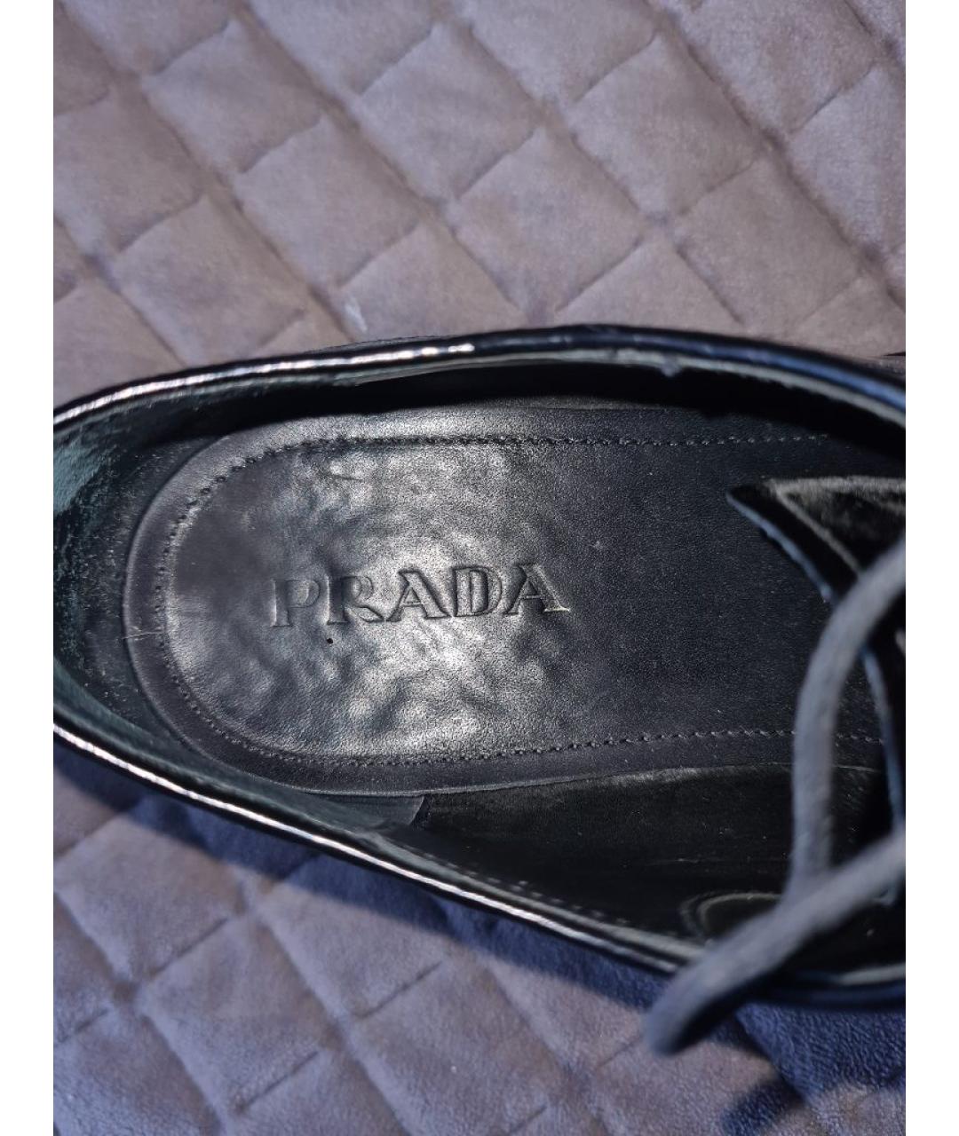 PRADA Черные кожаные туфли, фото 6