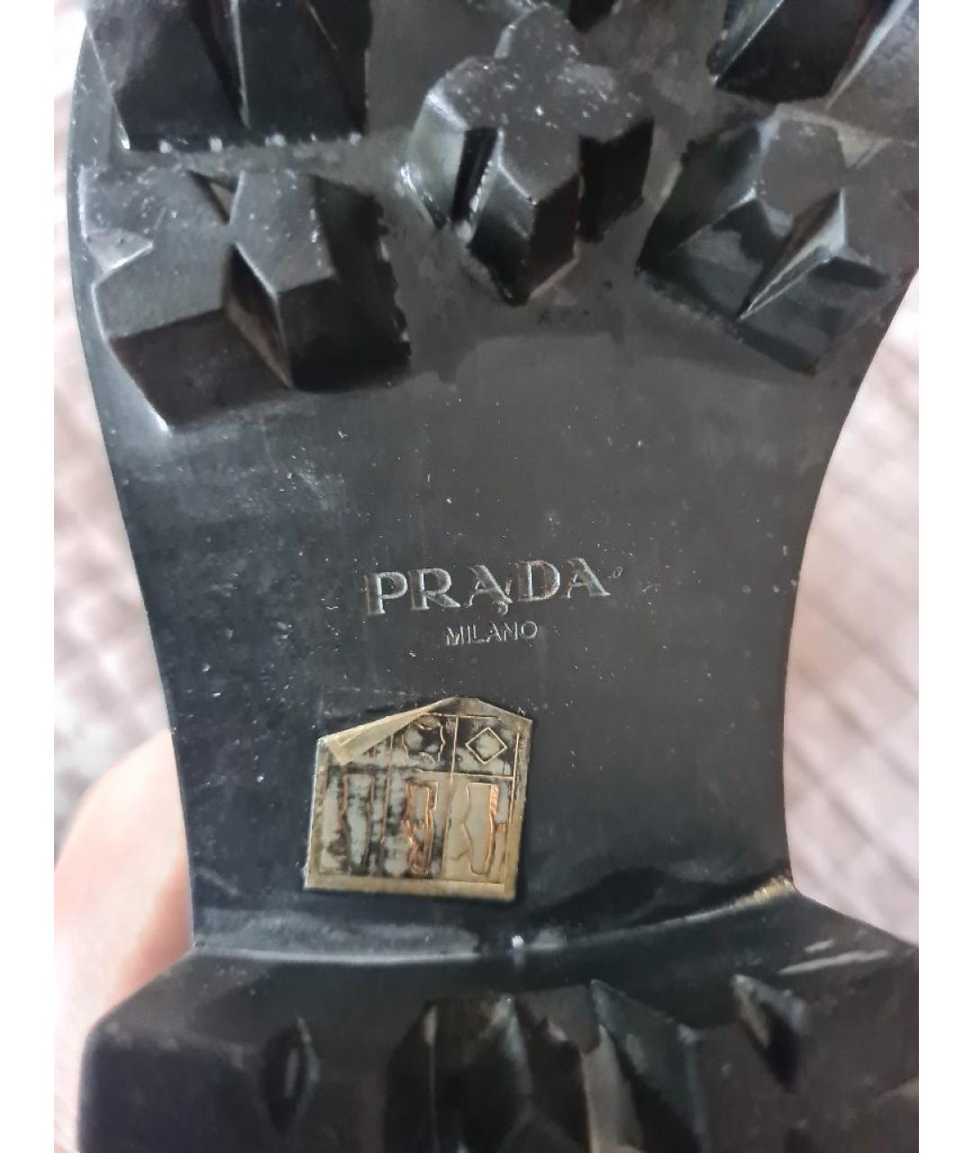 PRADA Черные кожаные туфли, фото 5