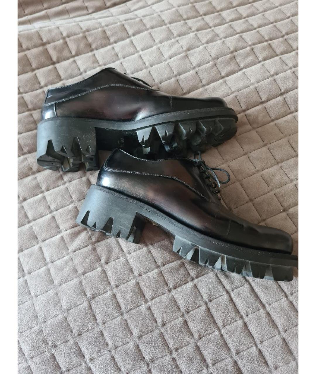 PRADA Черные кожаные туфли, фото 4