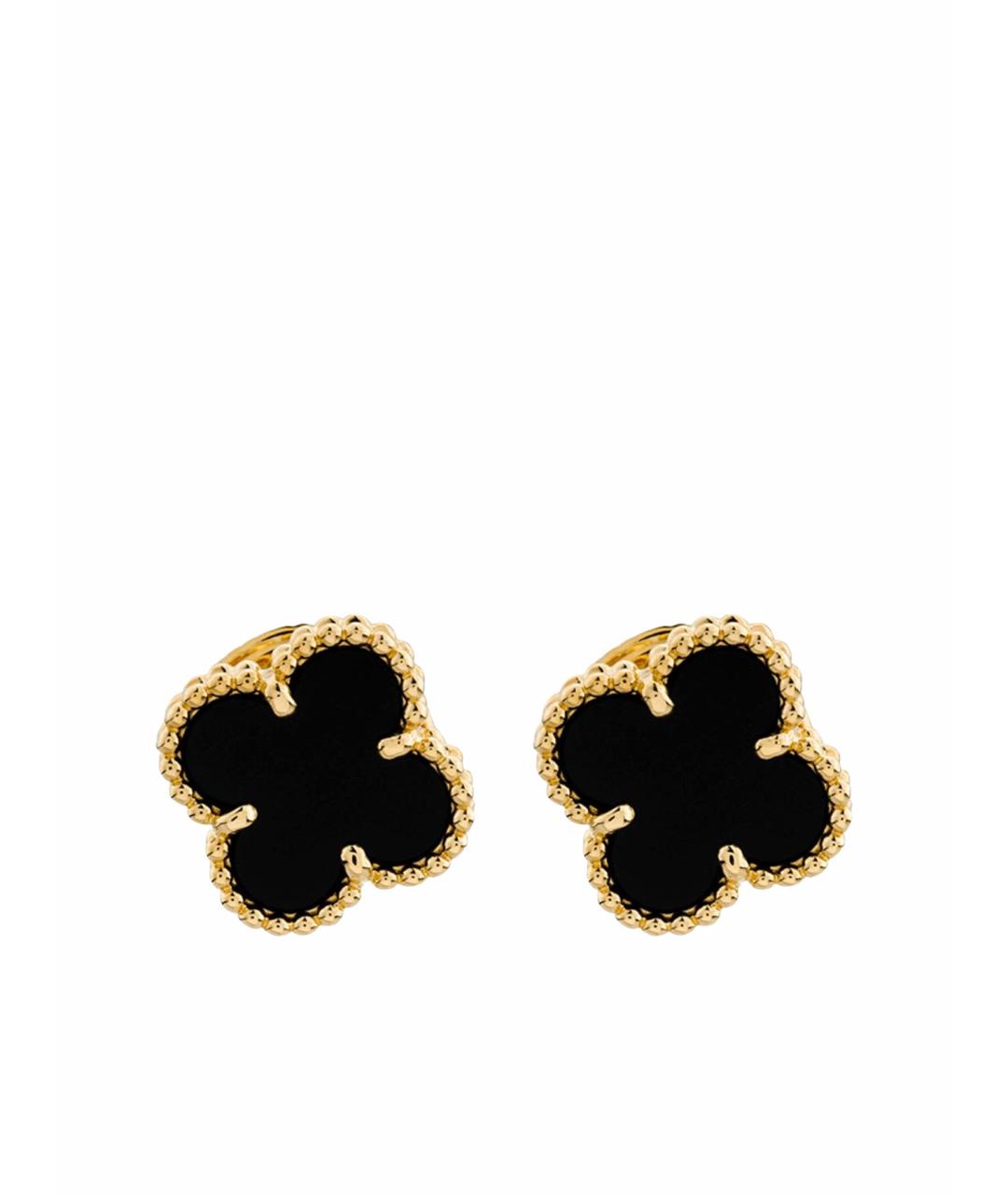VAN CLEEF & ARPELS Черные серьги из желтого золота, фото 1