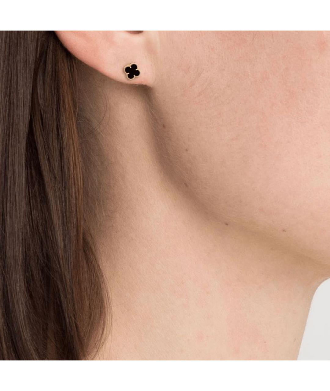 VAN CLEEF & ARPELS Черные серьги из желтого золота, фото 3