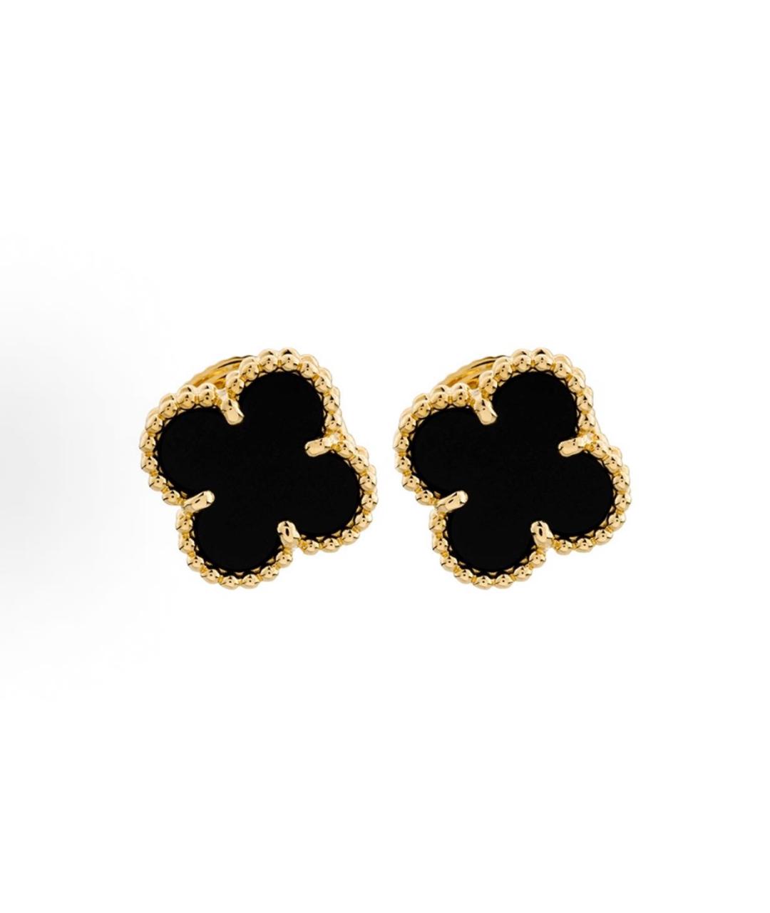 VAN CLEEF & ARPELS Черные серьги из желтого золота, фото 2