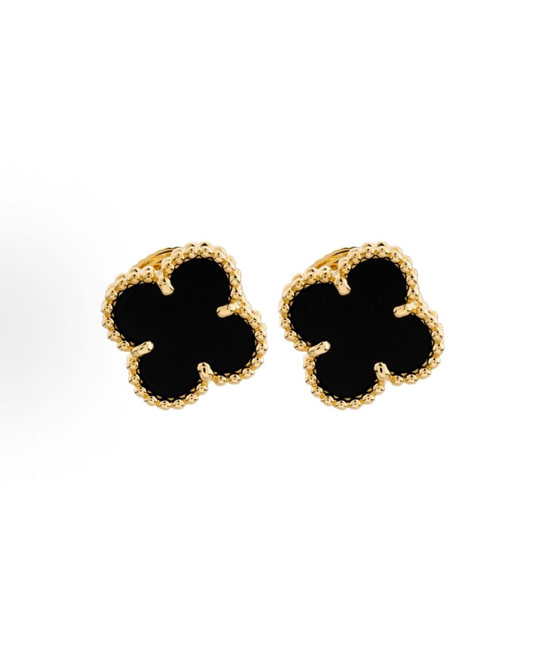 VAN CLEEF & ARPELS Черные серьги из желтого золота, фото 5