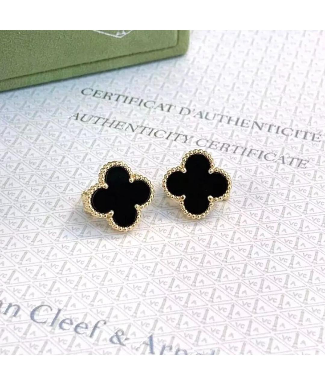 VAN CLEEF & ARPELS Черные серьги из желтого золота, фото 4