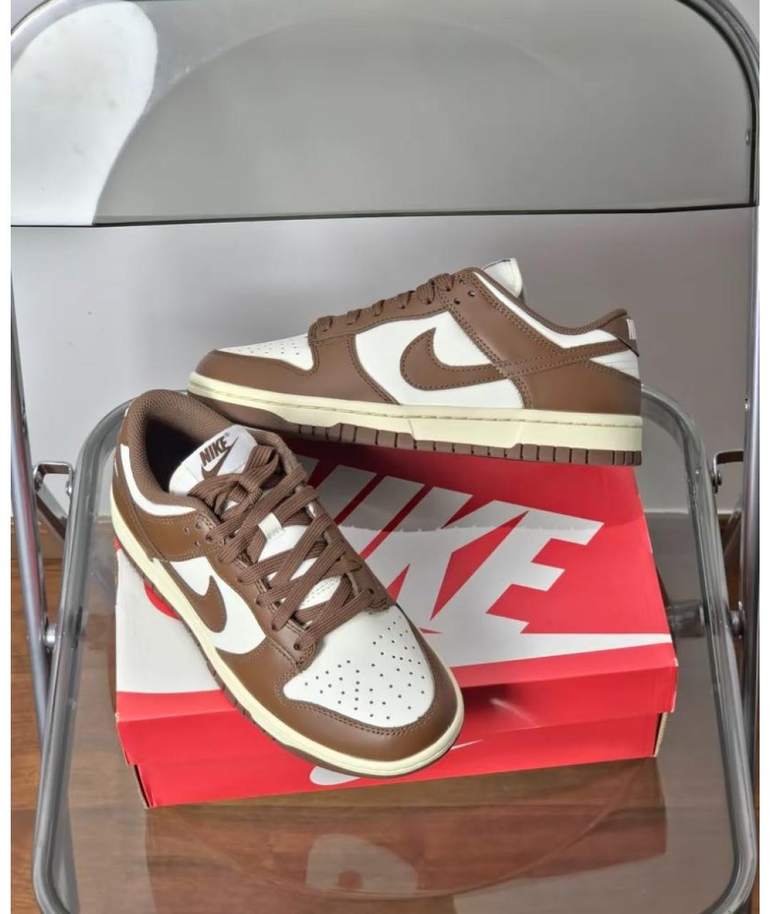 NIKE Коричневые кожаные кеды, фото 7