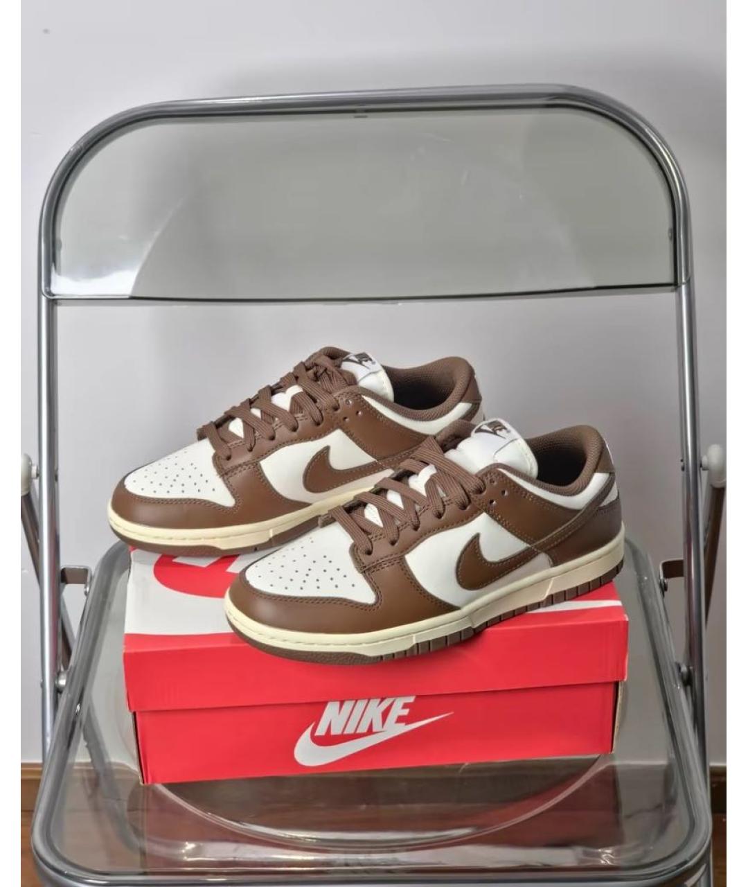 NIKE Коричневые кожаные кеды, фото 5
