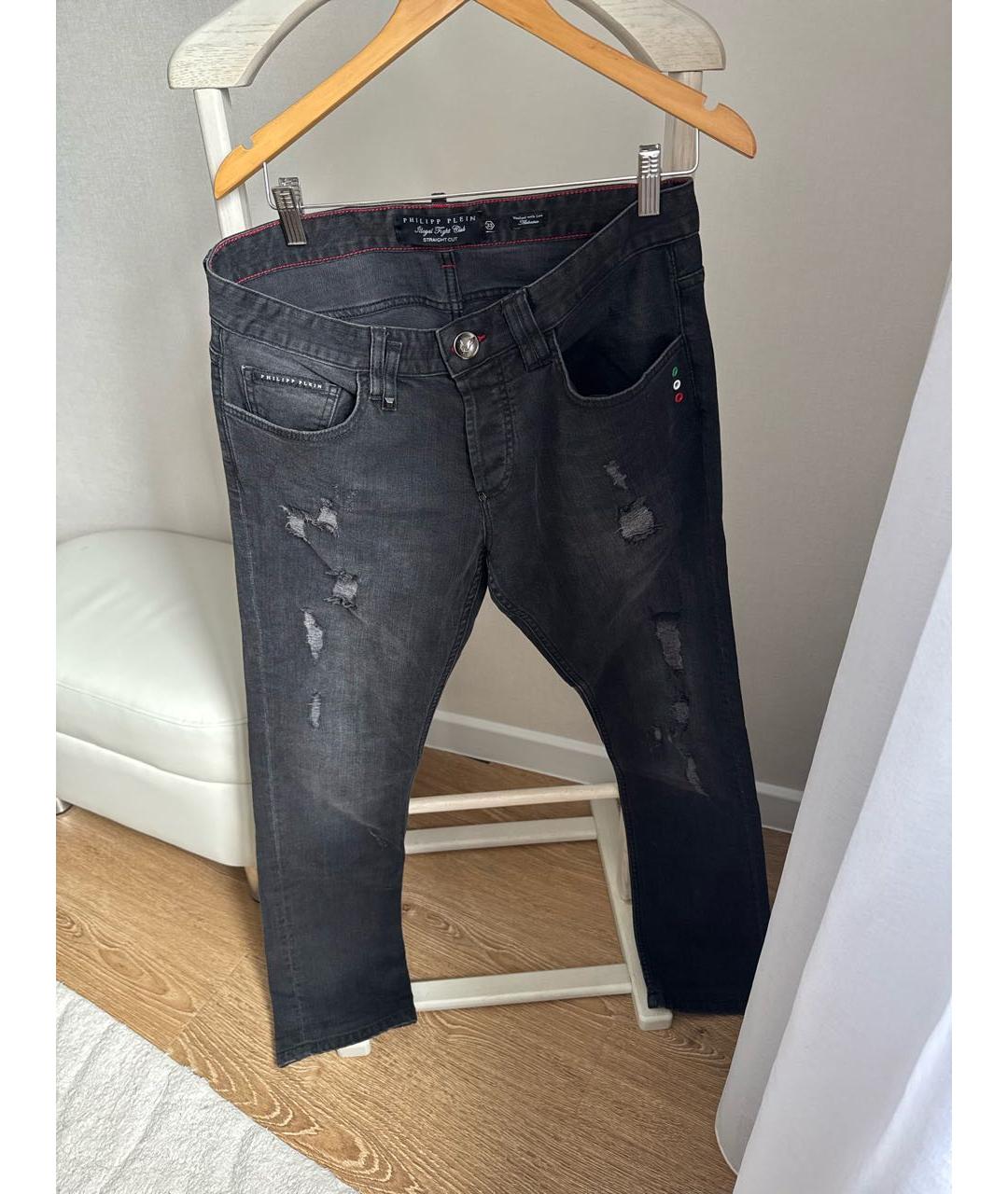 PHILIPP PLEIN Антрацитовые хлопковые джинсы скинни, фото 5