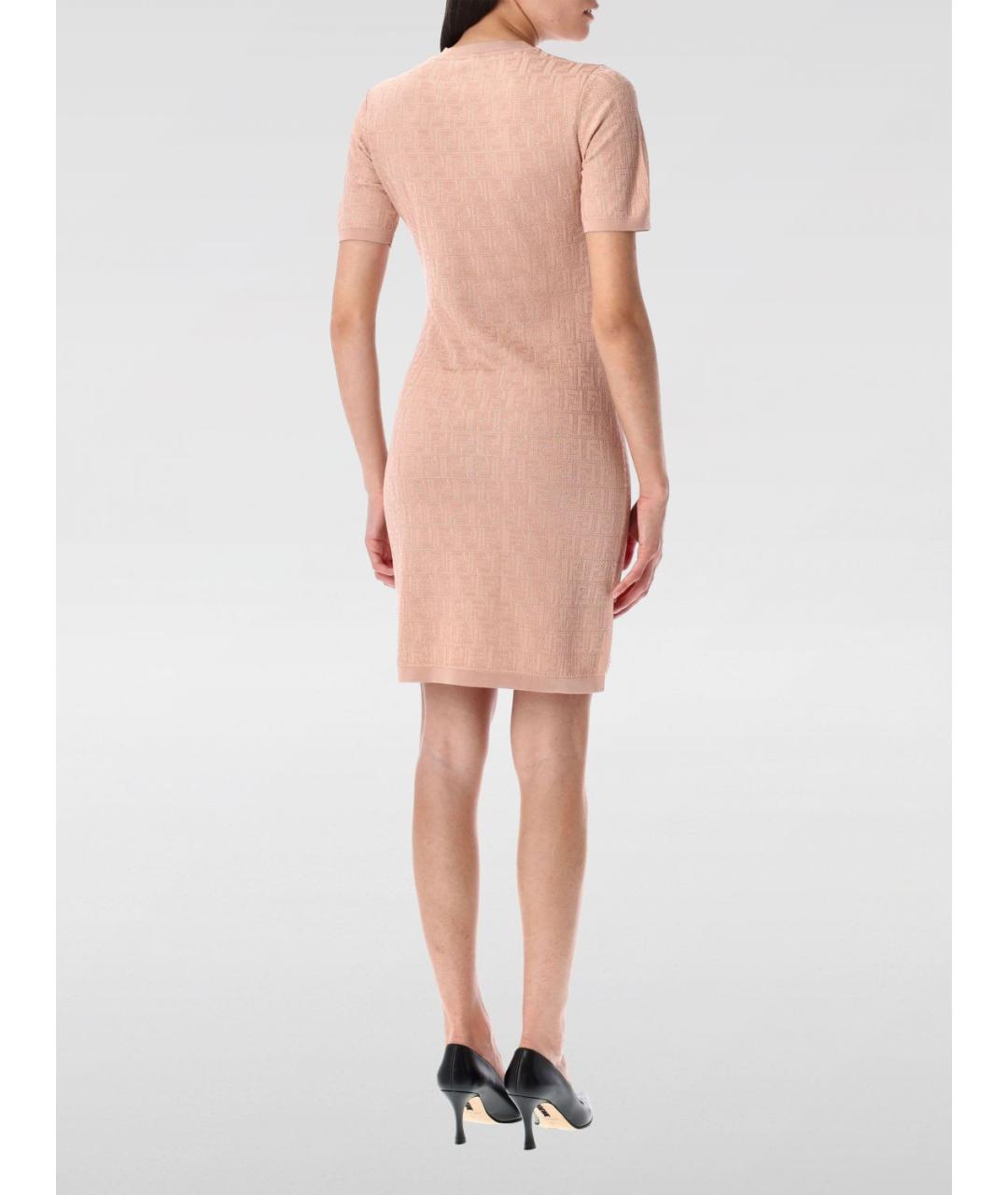 FENDI Розовое хлопковое повседневное платье, фото 3