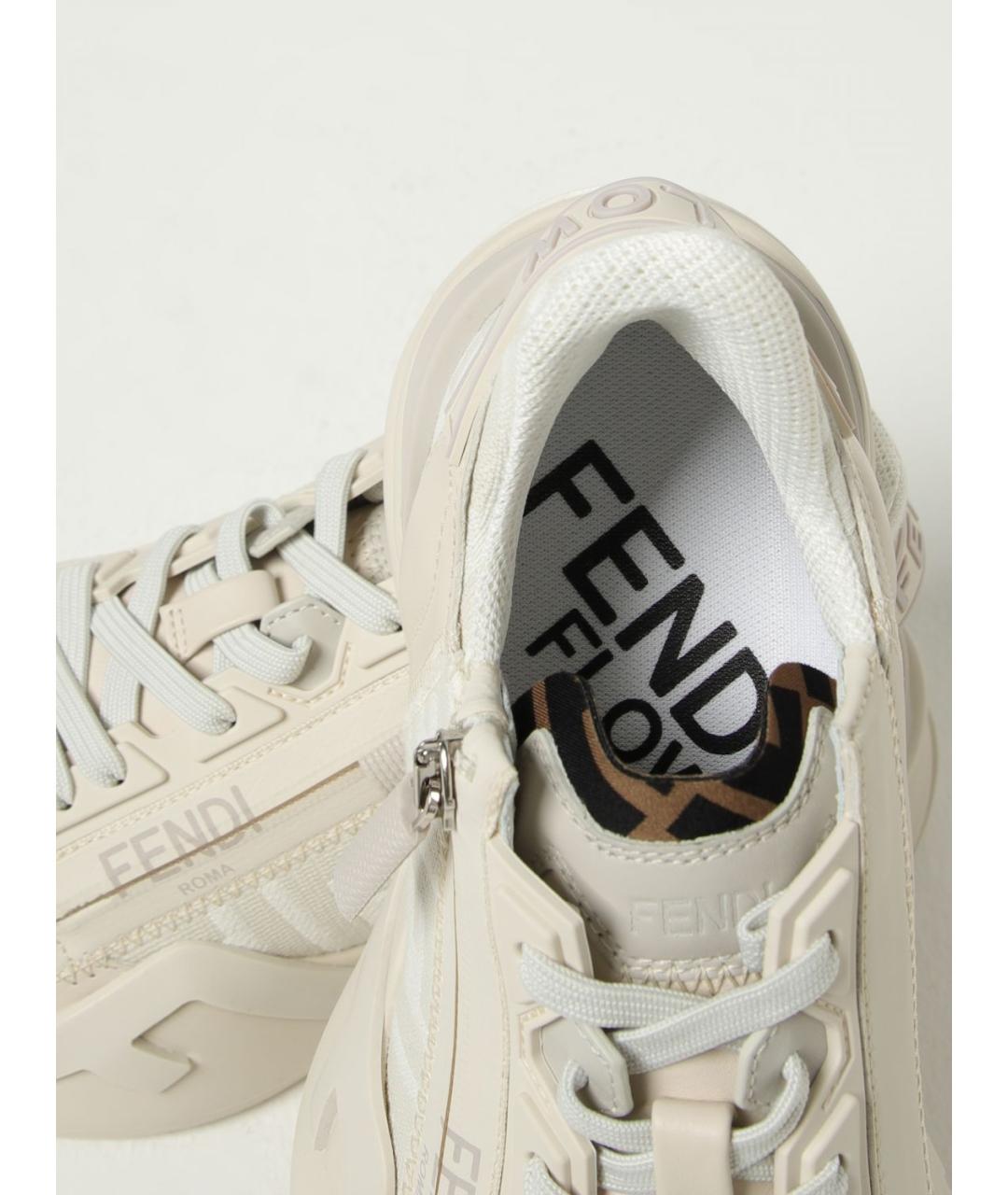 FENDI Бежевые кеды, фото 4
