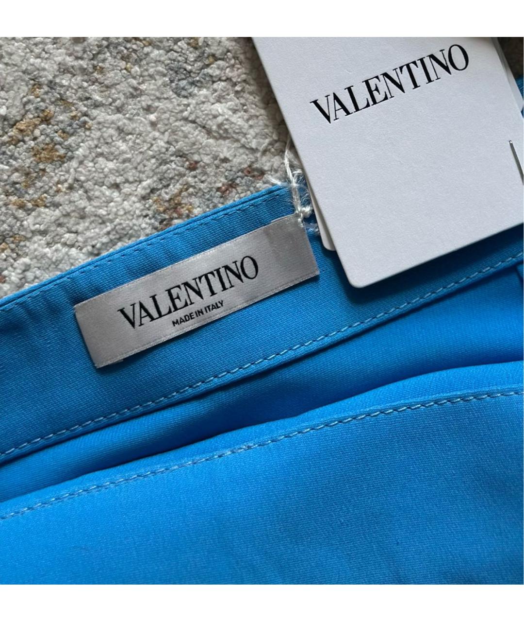 VALENTINO Синяя шелковая юбка миди, фото 3