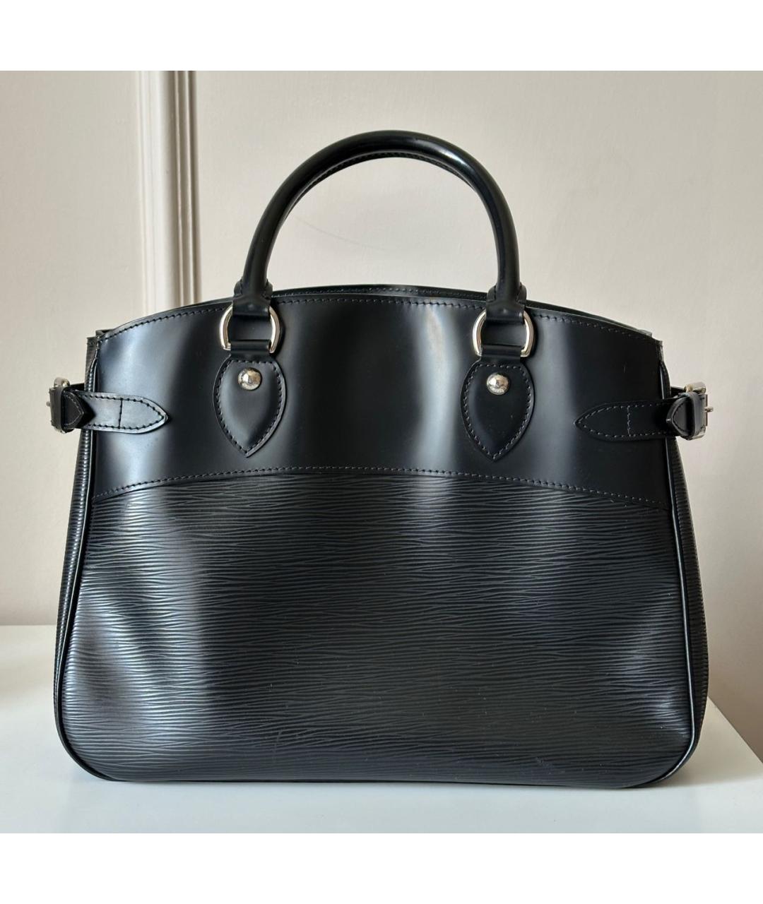 LOUIS VUITTON Черная кожаная сумка тоут, фото 9