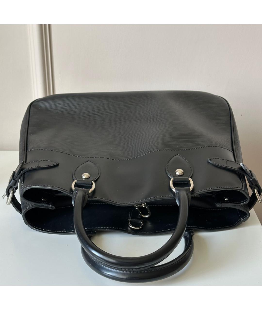 LOUIS VUITTON Черная кожаная сумка тоут, фото 7