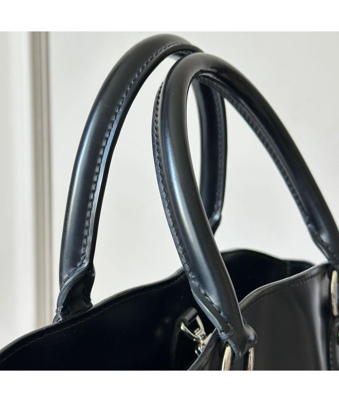 LOUIS VUITTON Черная кожаная сумка тоут, фото 8