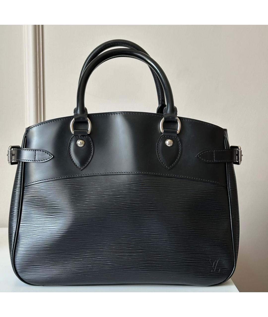 LOUIS VUITTON Черная кожаная сумка тоут, фото 2