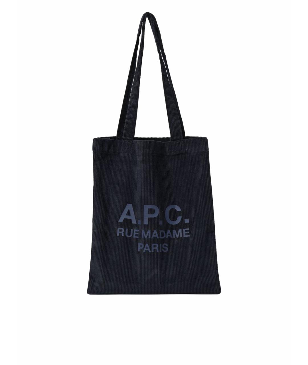 A.P.C. Синяя тканевая сумка тоут, фото 1