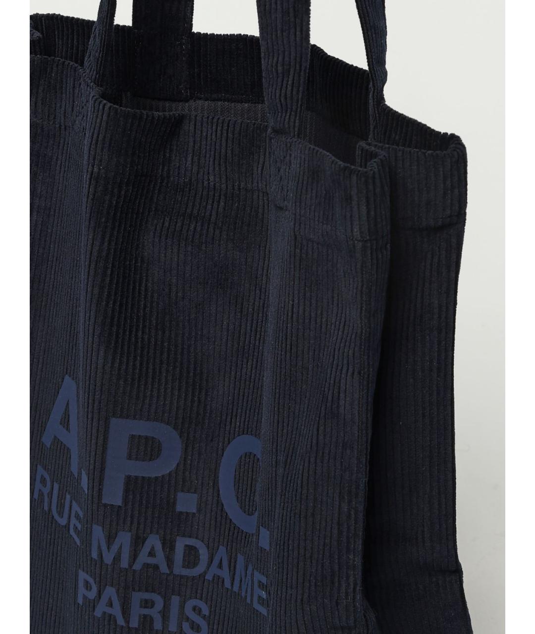 A.P.C. Синяя тканевая сумка тоут, фото 3