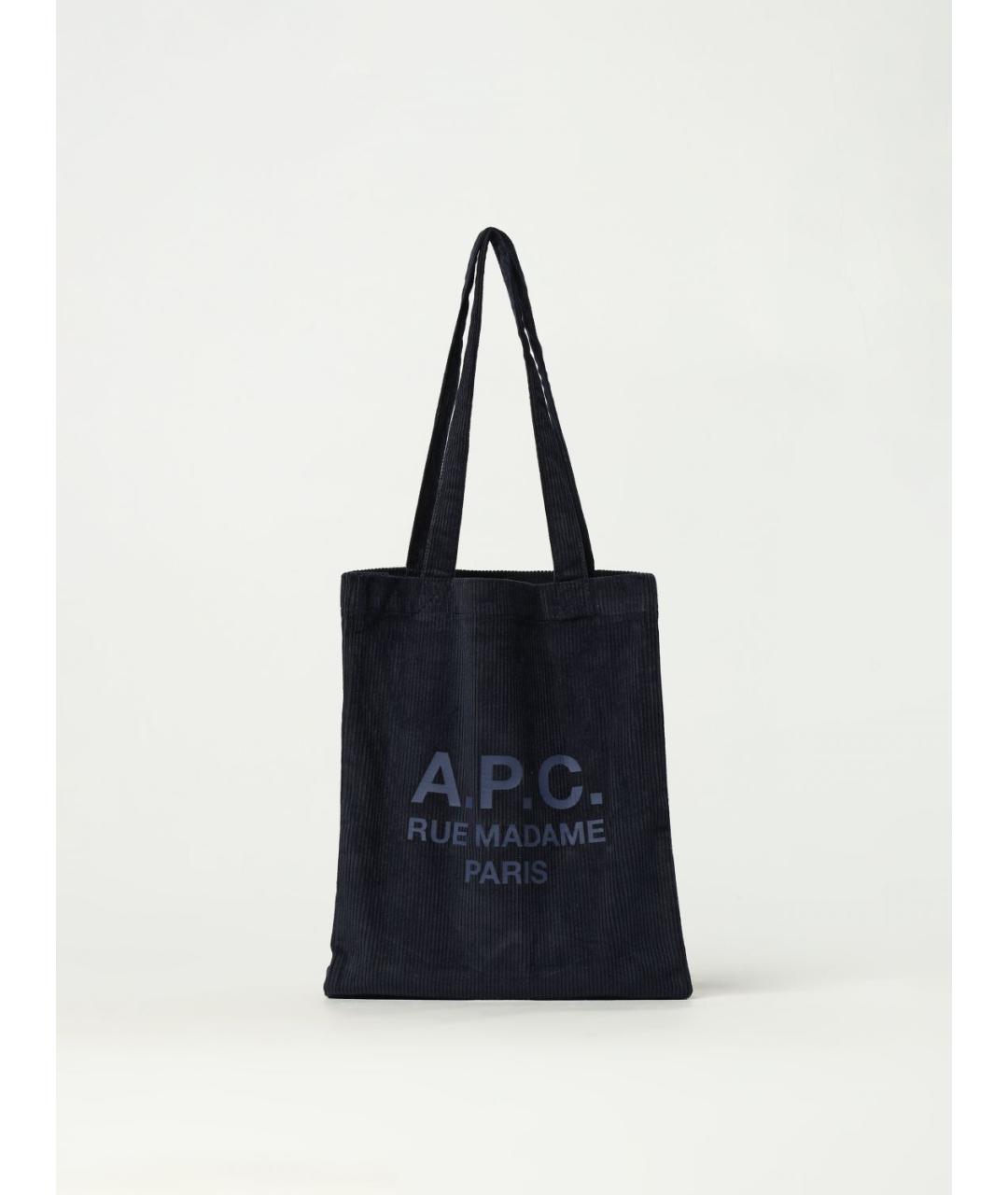 A.P.C. Синяя тканевая сумка тоут, фото 4