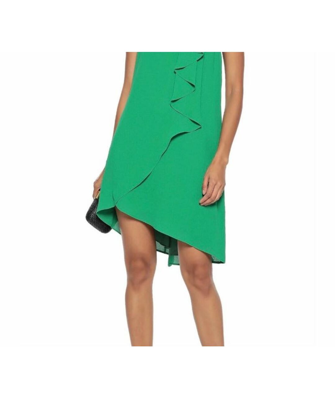 HALSTON HERITAGE Зеленые атласное платье, фото 4
