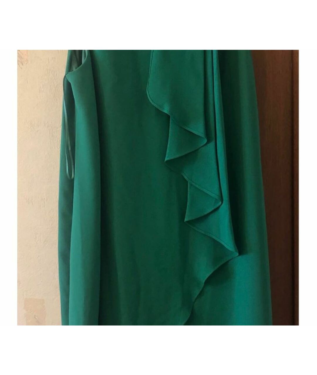 HALSTON HERITAGE Зеленые атласное платье, фото 7