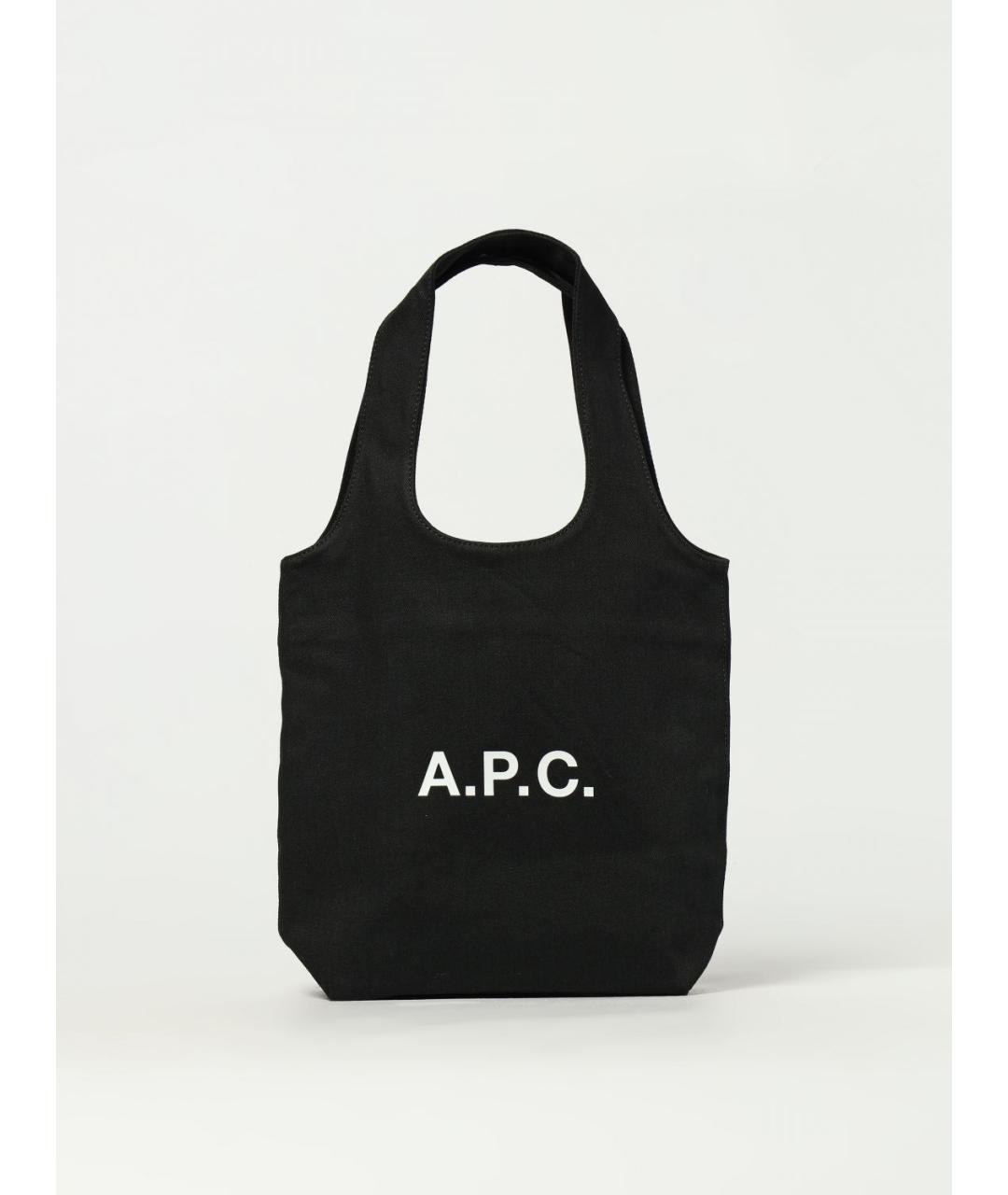 A.P.C. Черная деним сумка тоут, фото 4