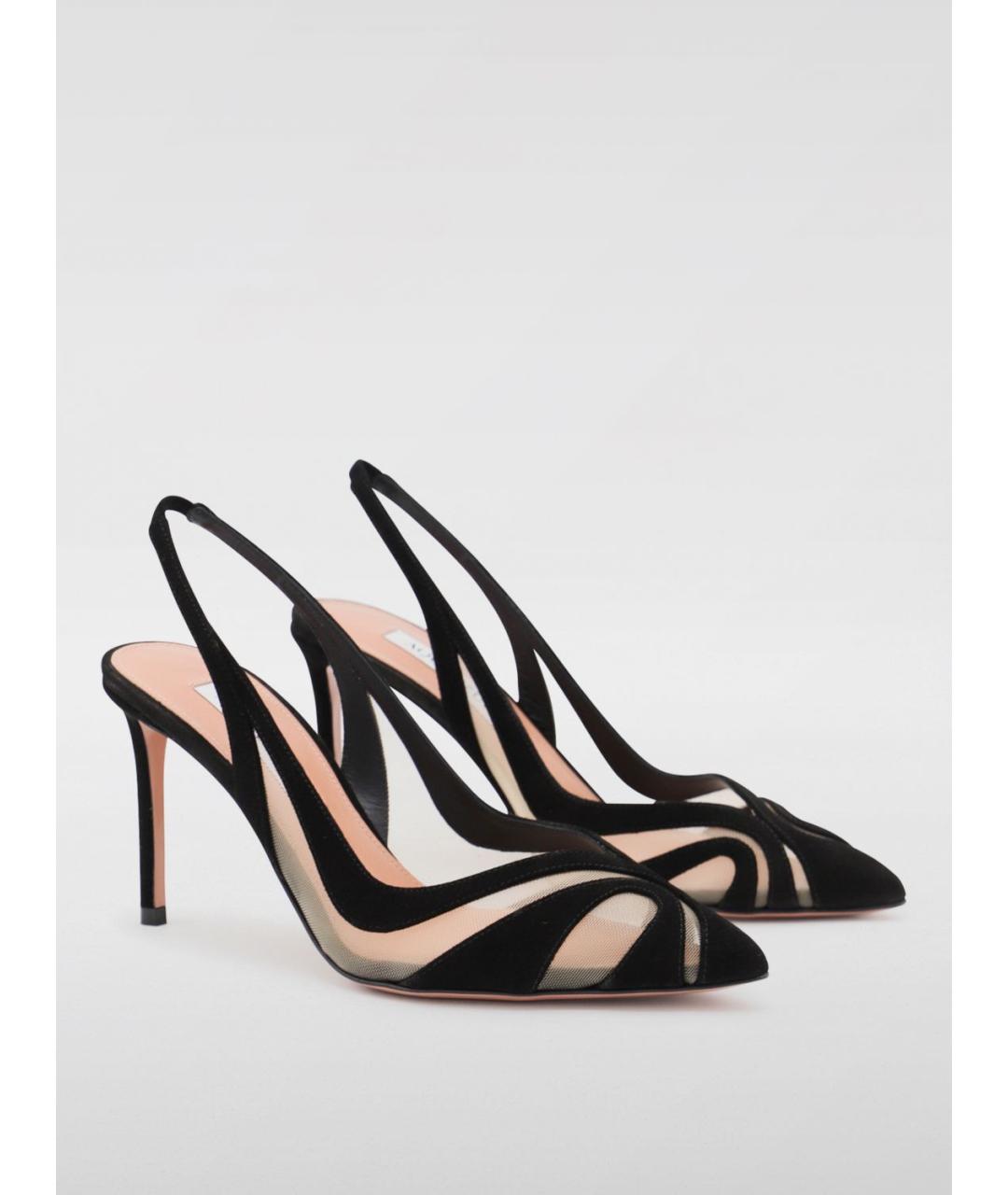 AQUAZZURA Черные замшевые туфли, фото 2