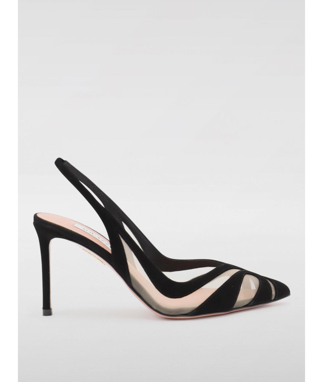 AQUAZZURA Черные замшевые туфли, фото 5