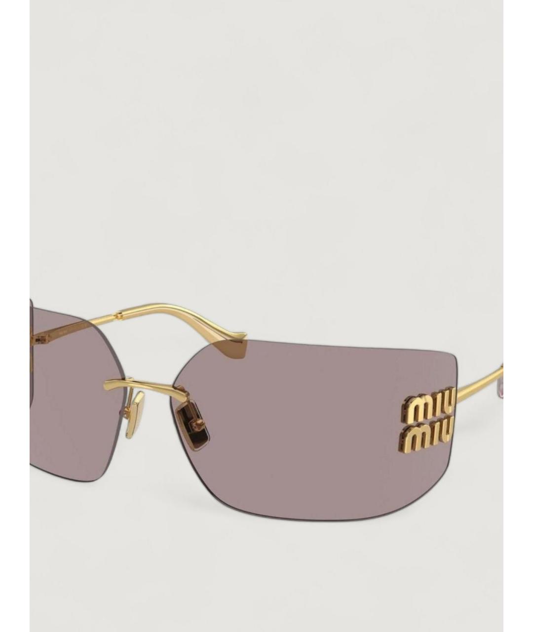 MIU MIU Коричневые металлические солнцезащитные очки, фото 4