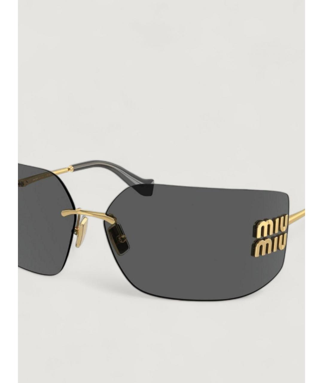 MIU MIU Черные металлические солнцезащитные очки, фото 4