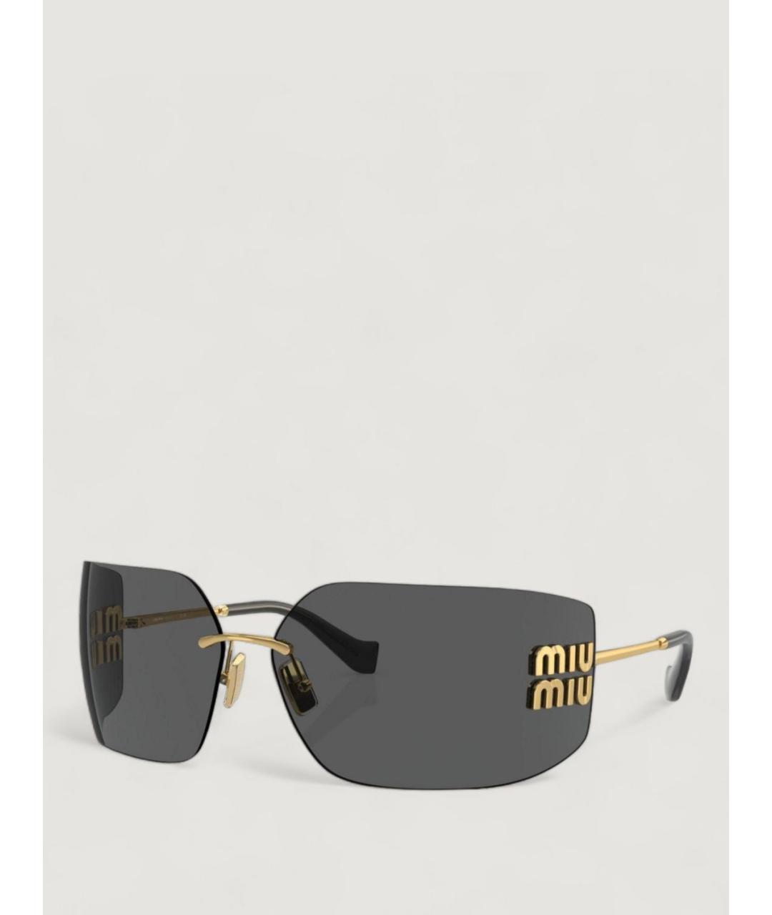 MIU MIU Черные металлические солнцезащитные очки, фото 5
