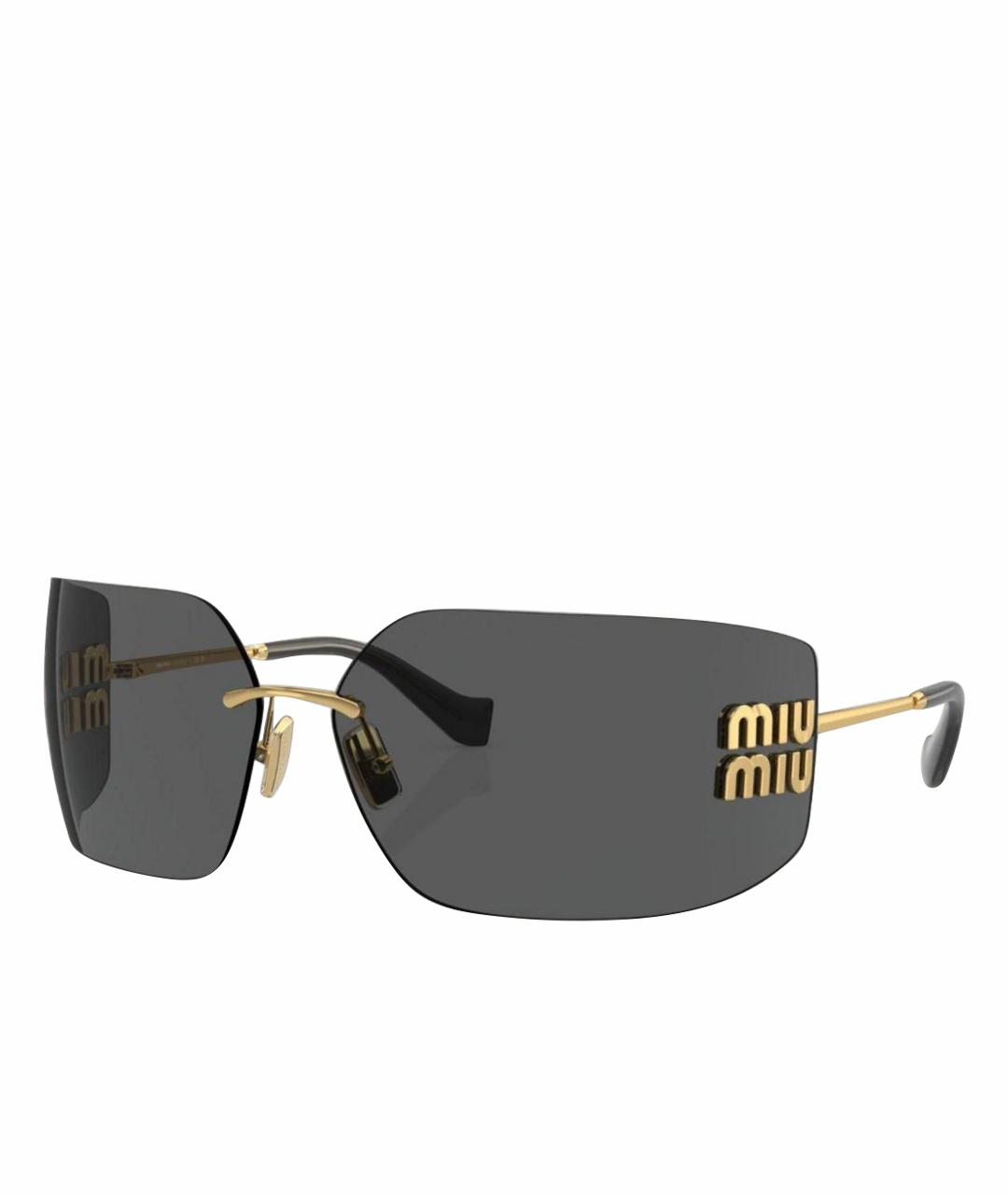 MIU MIU Черные металлические солнцезащитные очки, фото 1