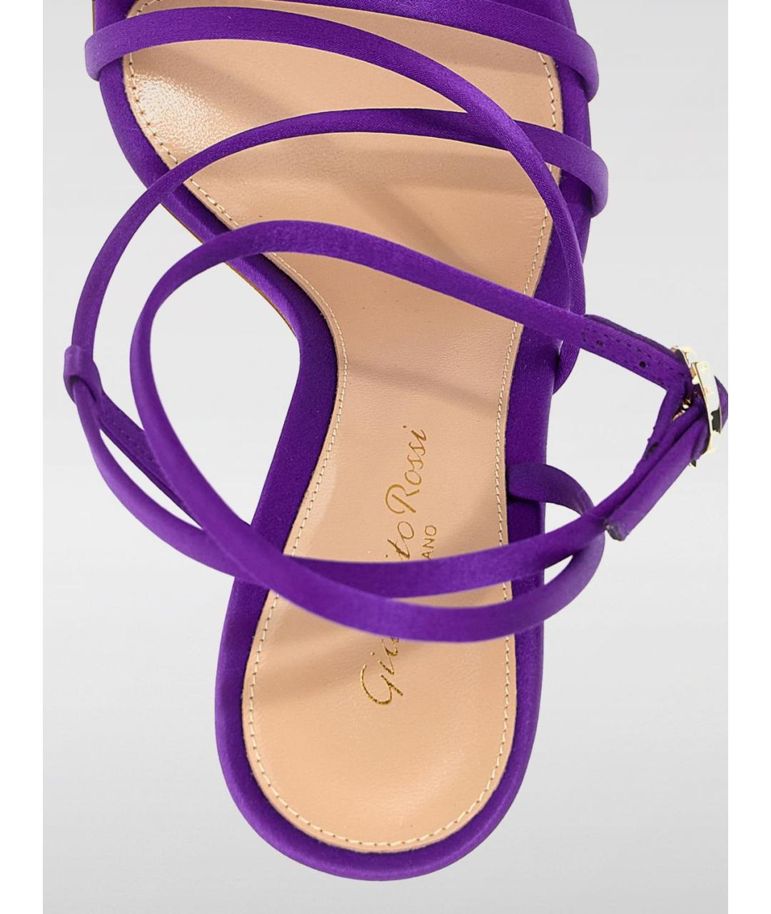 GIANVITO ROSSI Фиолетовые текстильные босоножки, фото 4