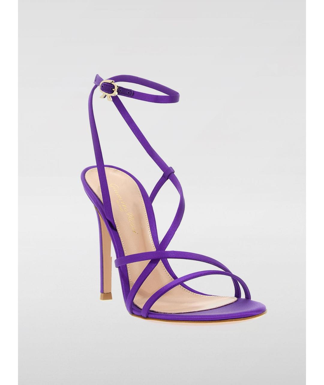 GIANVITO ROSSI Фиолетовые текстильные босоножки, фото 2