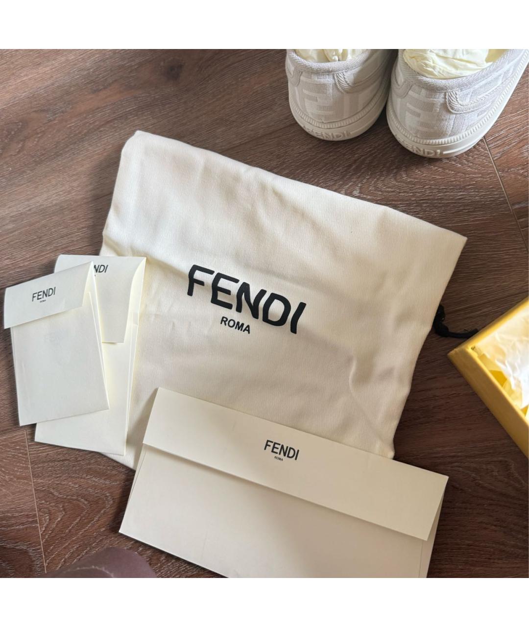 FENDI Бежевые кеды, фото 5